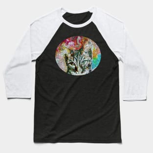 Psychedelic Cat Baseball T-Shirt